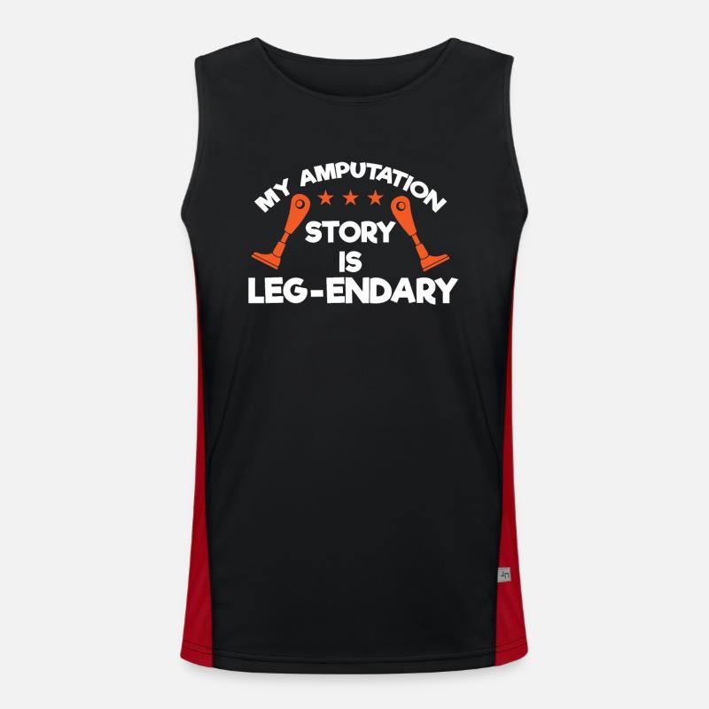Leg prosthesis, prosthesis, amputee, amputation Men's Functional Contrast Tank Top 