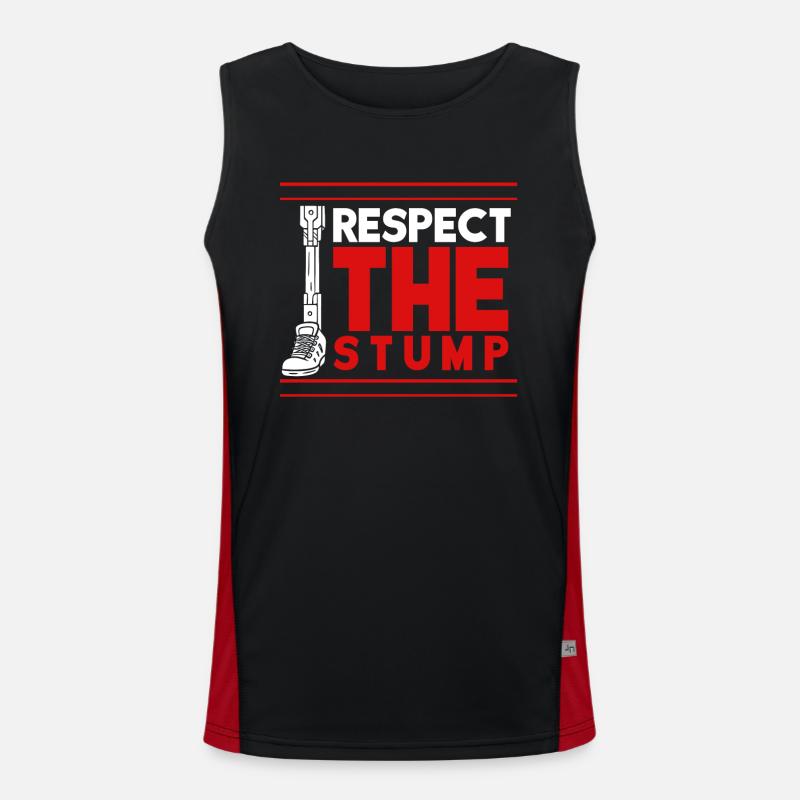 Leg prosthesis, prosthesis, amputee, amputation - Men's Functional Contrast Tank Top - black/red