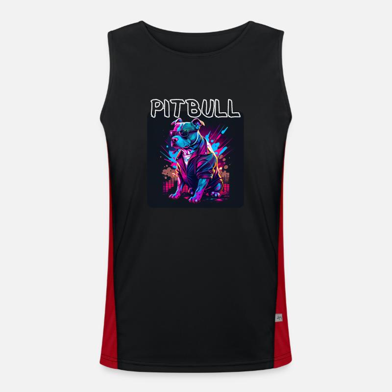 Graffiti Style - Cooler Pitbull 5 Funktionelles Kontrast-Tank Top für Männer 