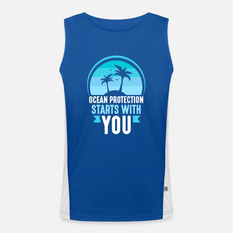 Der Schutz Der Meere Beginnt Bei Dir Meer See Funktionelles Kontrast-Tank Top für Männer 