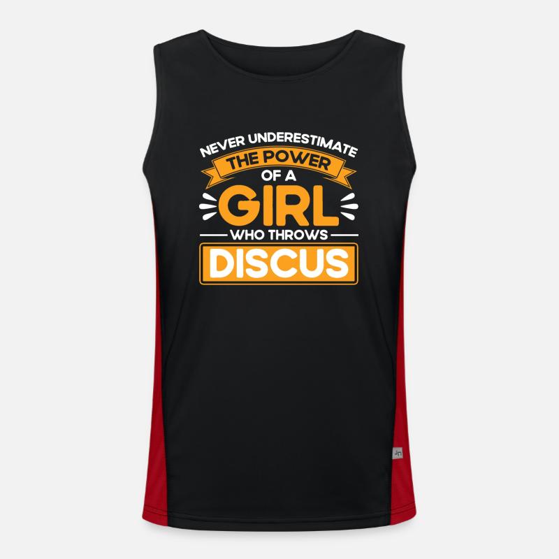 Discus Throw Discus Thrower Gift Men's Functional Contrast Tank Top 