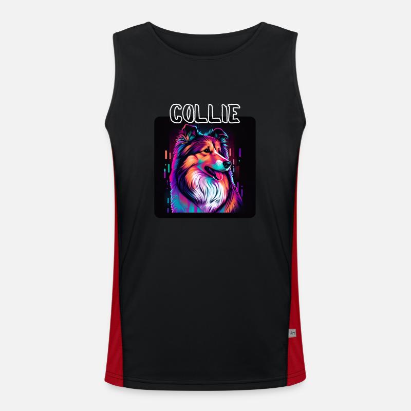 Graffiti Style - Cooler Collie 5 Funktionelles Kontrast-Tank Top für Männer 