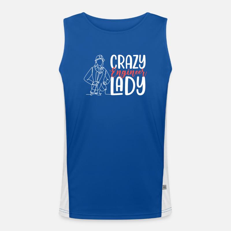 Crazy Engineer Lady Mechanical Engineering Humour Débardeur respirant contrasté Homme 