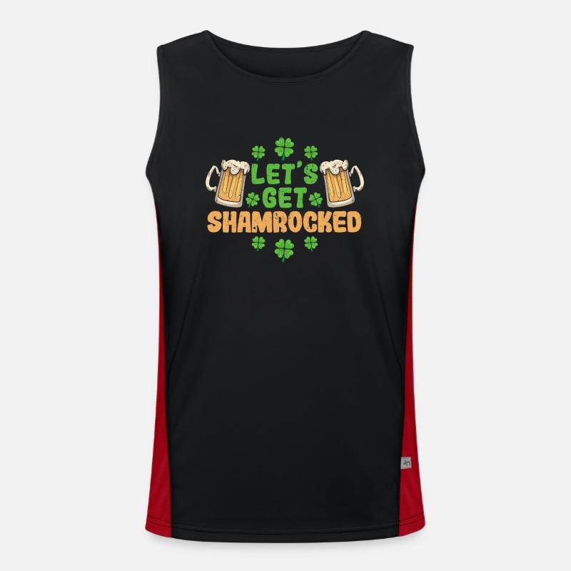 Let's Get Shamrocked St. Patricks Day Irisches Funktionelles Kontrast-Tank Top für Männer 