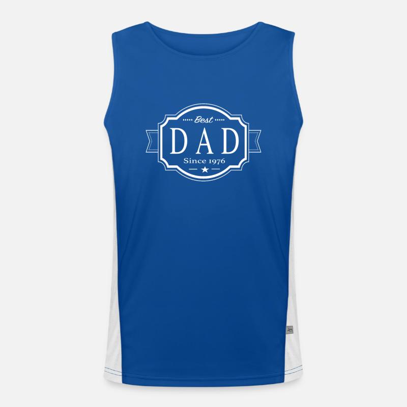 Bester Papa Seit 1976 Funktionelles Kontrast-Tank Top für Männer 
