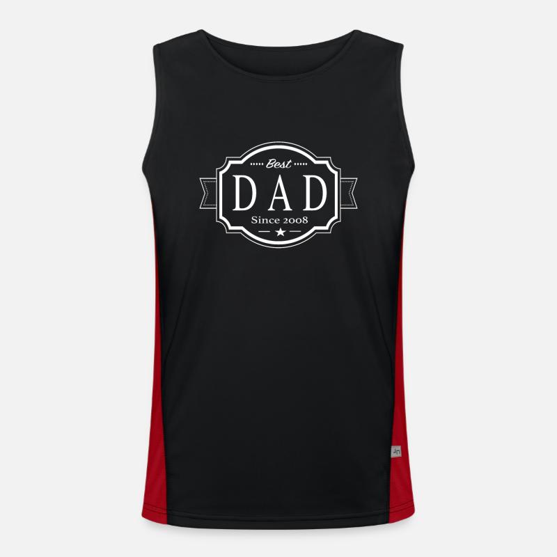 Bester Papa Seit 2008 Funktionelles Kontrast-Tank Top für Männer 