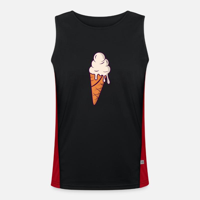 Crème glacée gaufre crème glacée dégoulinant Débardeur respirant contrasté Homme 