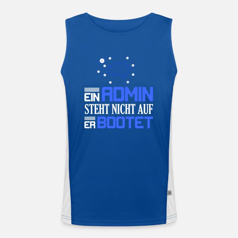 Ein Admin steht nicht auf Er bootet Programmierer Funktionelles Kontrast-Tank Top für Männer 