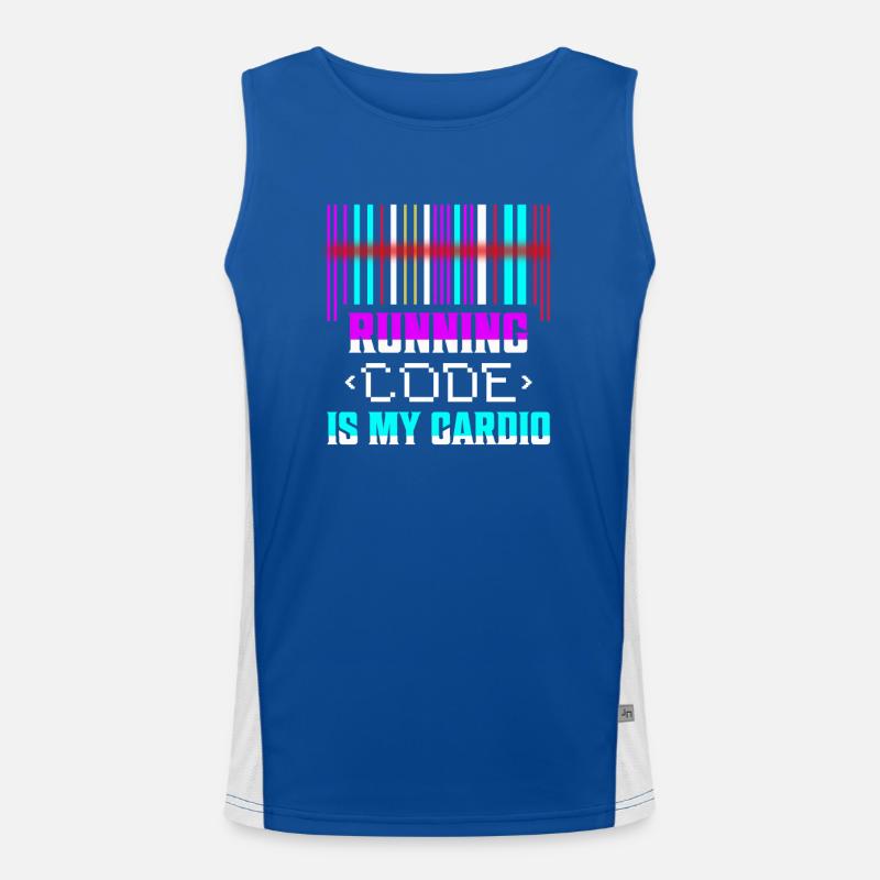 Running Code Is My Cardio Programmer Coding Funktionelles Kontrast-Tank Top für Männer 