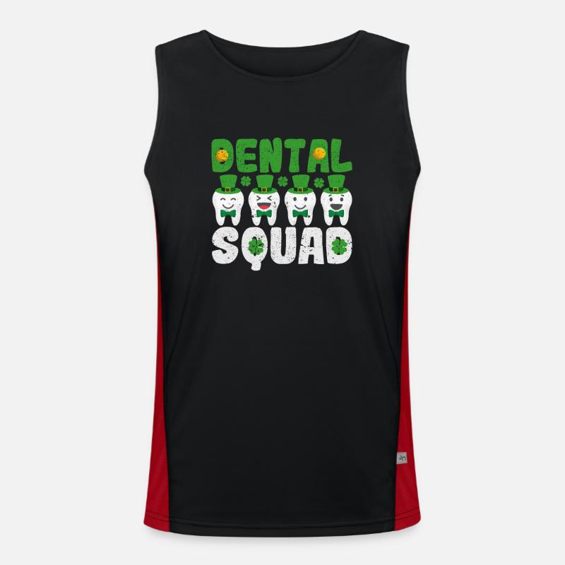 Escouade dentaire Leprechaun Teeth St. Patrick’s Day Débardeur respirant contrasté Homme 