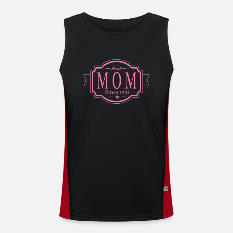 Beste Mama seit 1991 Funktionelles Kontrast-Tank Top für Männer 