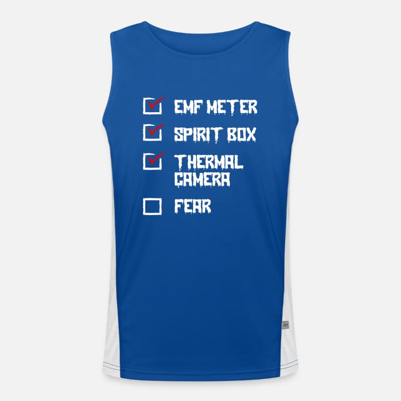 Ghost Hunter, EMF meter, thermal camera Men's Functional Contrast Tank Top 