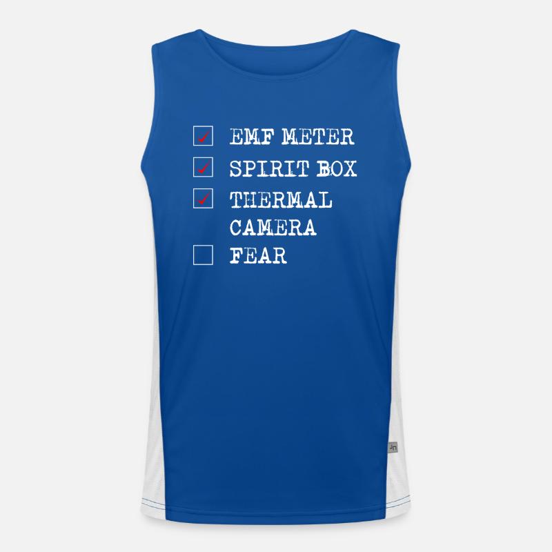 Ghost Hunter, EMF meter, thermal camera Men's Functional Contrast Tank Top 
