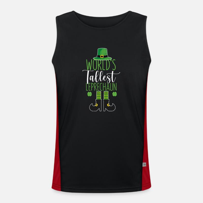 World's Largest Leprechaun Irish St. Patrick's Day Men's Functional Contrast Tank Top 
