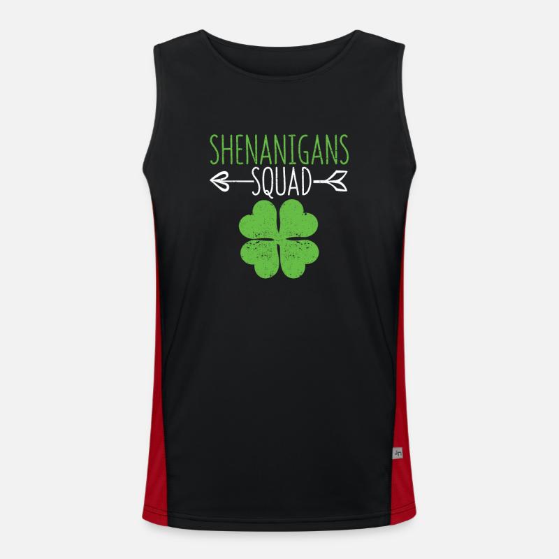 Shenanigans Squad St. Patrick's Day Irisches Team Funktionelles Kontrast-Tank Top für Männer 