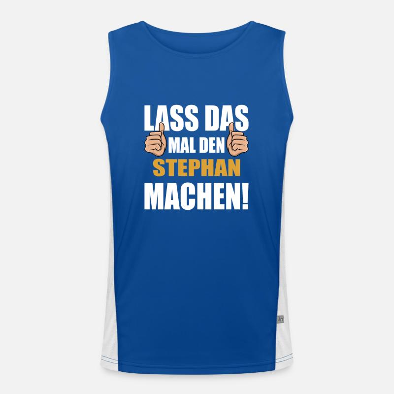 Lass das mal den Stephan machen Funktionelles Kontrast-Tank Top für Männer 