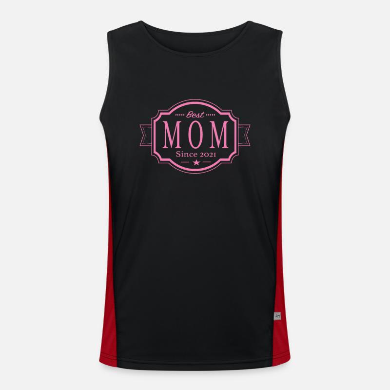 Beste Mama seit 2021 Funktionelles Kontrast-Tank Top für Männer 