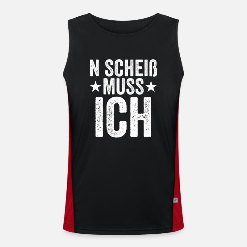 N Scheiß Muss Ich Funktionelles Kontrast-Tank Top für Männer 