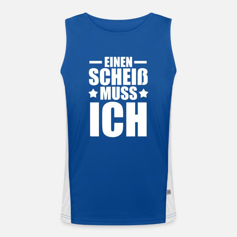 N Scheiß Muss Ich Funktionelles Kontrast-Tank Top für Männer 