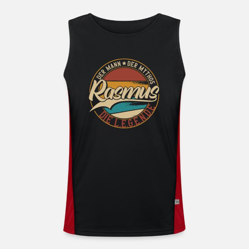 Rasmus Der Mann der Mythos die Legende Geschenk Funktionelles Kontrast-Tank Top für Männer 