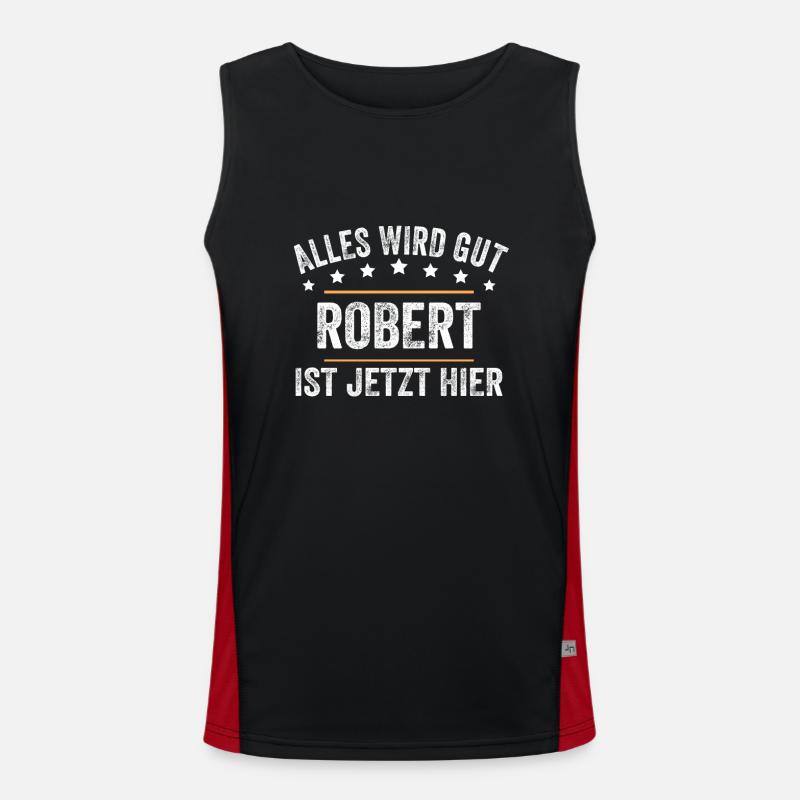 Robert Vorname Name Geburtstag Funktionelles Kontrast-Tank Top für Männer 