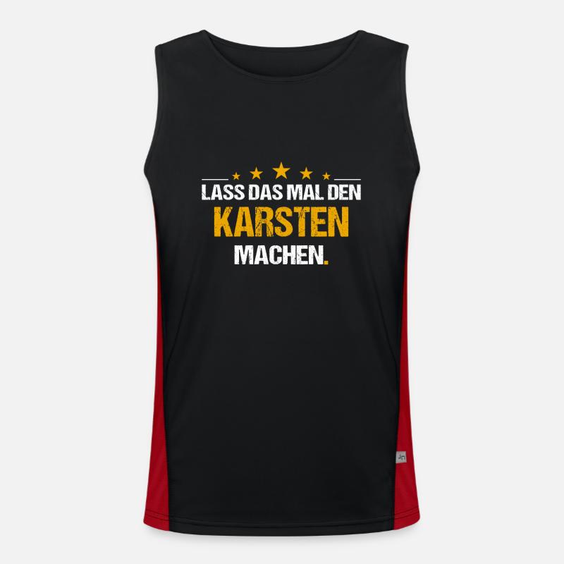 Lass das mal den Karsten machen Name Funktionelles Kontrast-Tank Top für Männer 