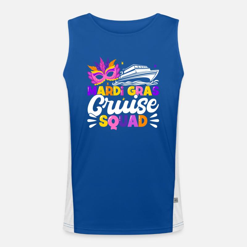 Mardi Gras Cruise Squad Men's Functional Contrast Tank Top 