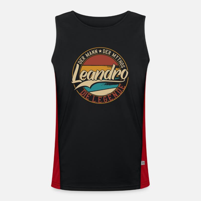 Leandro Der Mann der Mythos die Legende Geschenk Funktionelles Kontrast-Tank Top für Männer 