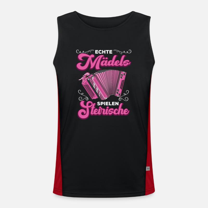 Steirische Harmonika Quetschn Ziachorgel Funktionelles Kontrast-Tank Top für Männer 