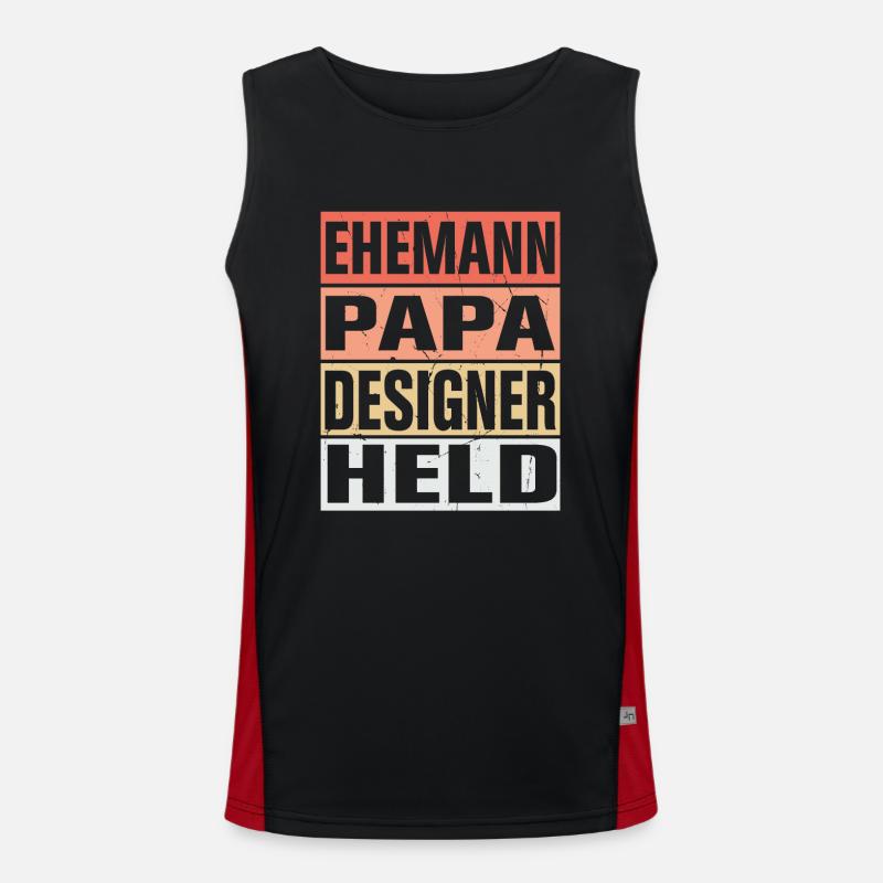 Designer Vater Ehemann Held Funktionelles Kontrast-Tank Top für Männer 