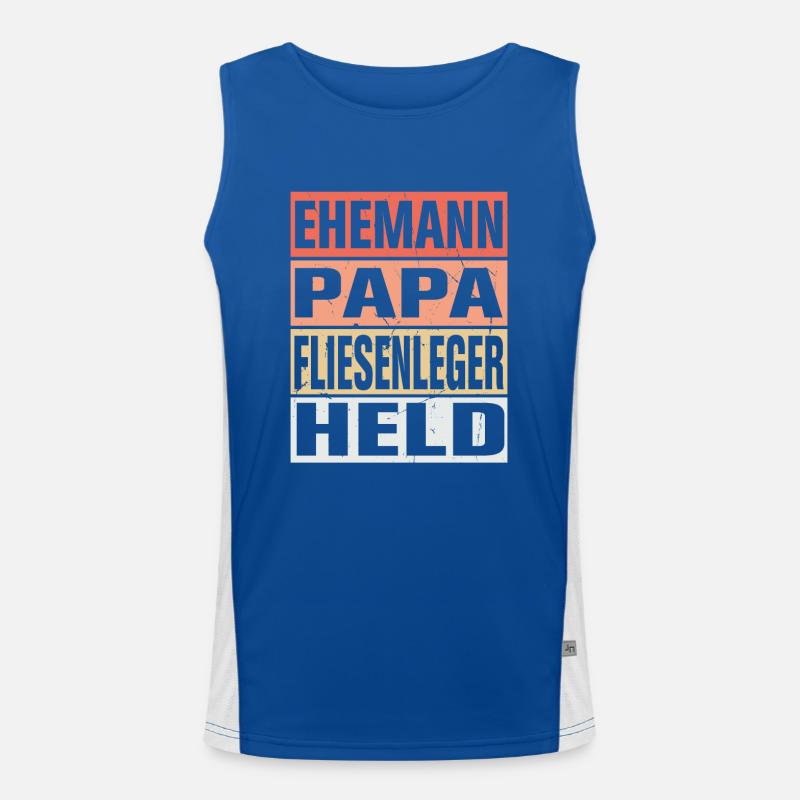 Fliesenleger Vater Ehemann Held Funktionelles Kontrast-Tank Top für Männer 