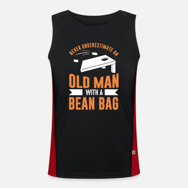 Cornhole, Cornhole Funny, Sasquatch, Men's Functional Contrast Tank Top 