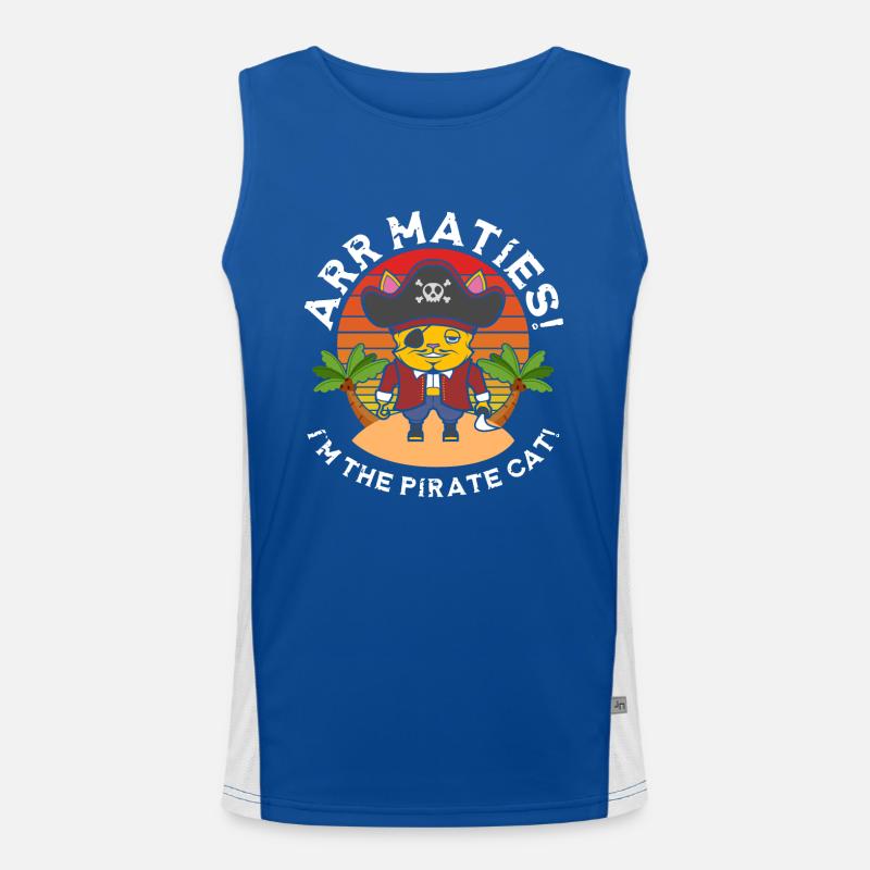 Arrmaties! In the Pirate Cat Men's Functional Contrast Tank Top 