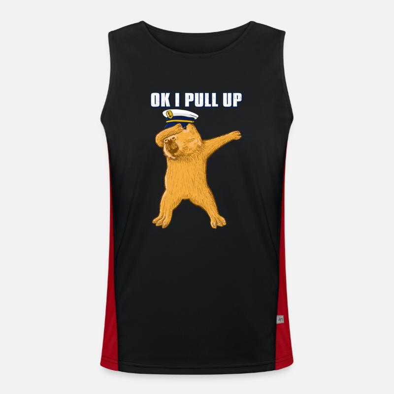 Captain Capybara Ok i Pull Up Men's Functional Contrast Tank Top 