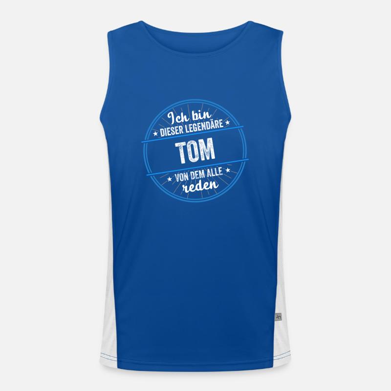 Ich bin dieser legendärer Tom Name Funktionelles Kontrast-Tank Top für Männer 