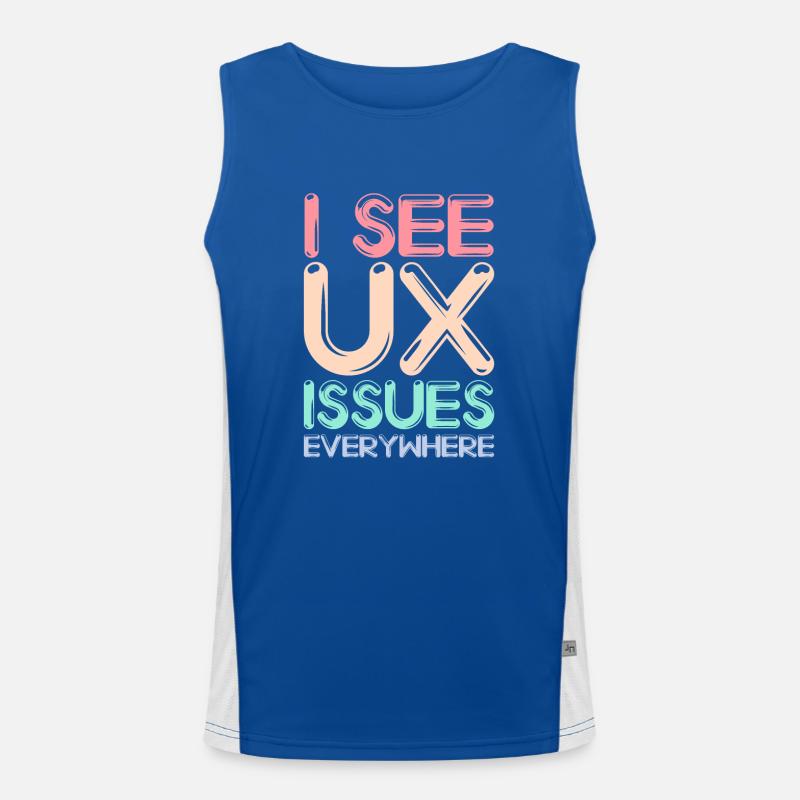 I See UX Issues Everywhere Funny UX Designer Men's Functional Contrast Tank Top 