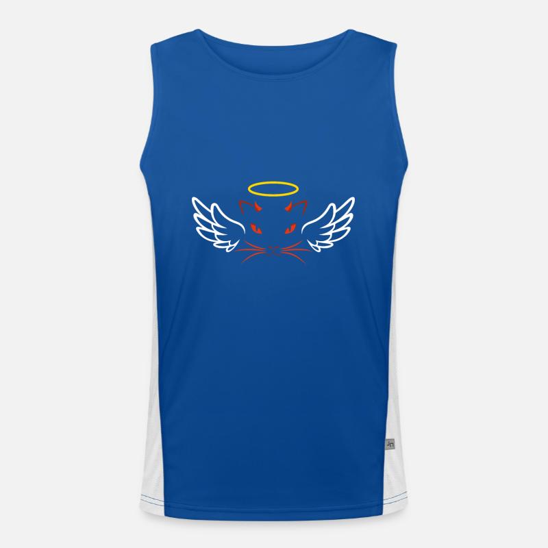 Angel and devil cat Men's Functional Contrast Tank Top 