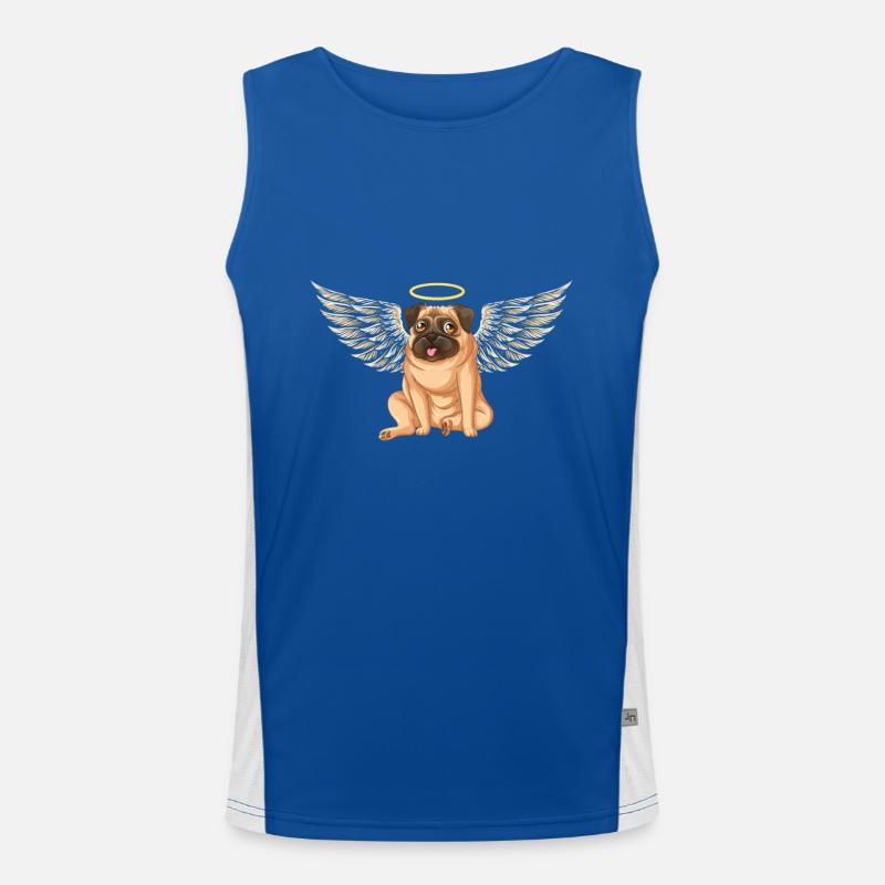 Engel-Mops-Hund Funktionelles Kontrast-Tank Top für Männer 