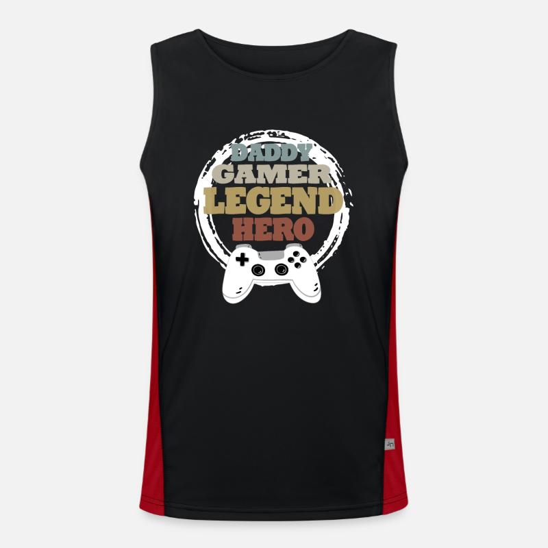 Daddy Gaming Retro Geschenkidee Funktionelles Kontrast-Tank Top für Männer 