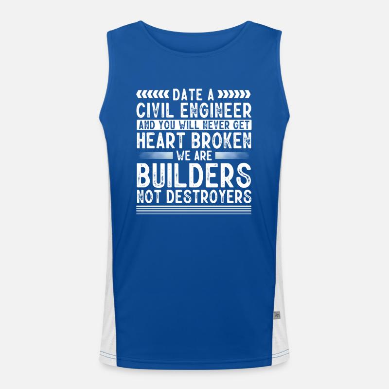 Civil Engineer, Civil Engineering Men's Functional Contrast Tank Top 