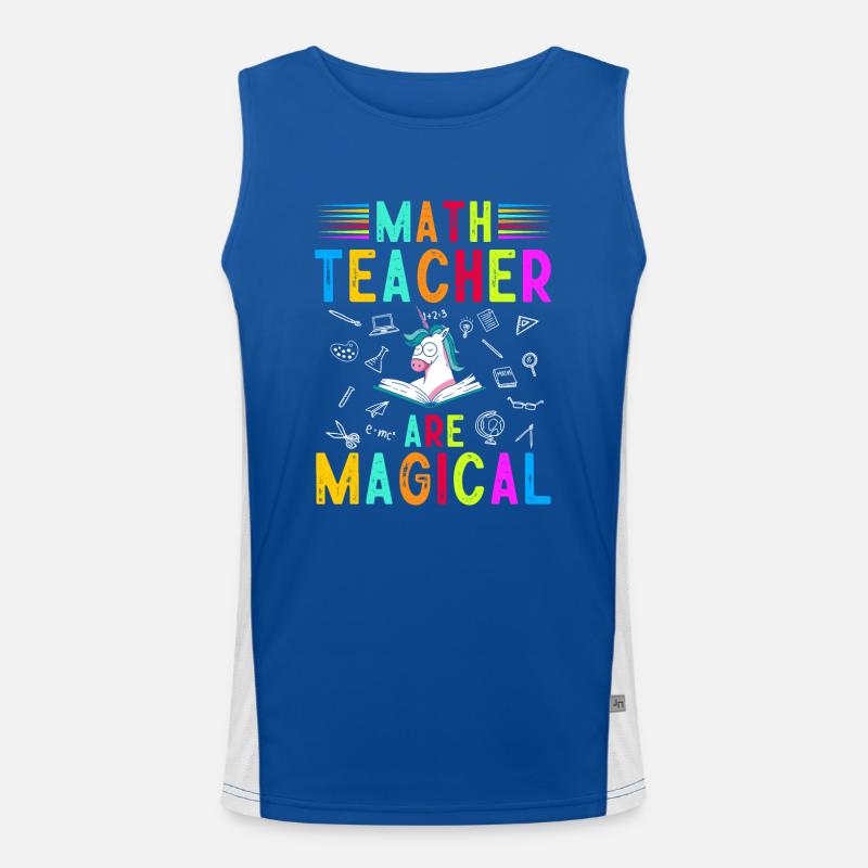 Mathematiklehrer Einhorn Funktionelles Kontrast-Tank Top für Männer 