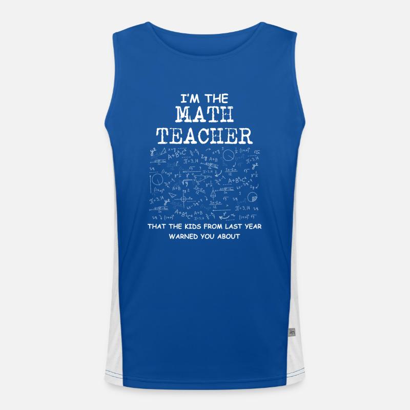 Mathematiklehrer Einhorn Funktionelles Kontrast-Tank Top für Männer 