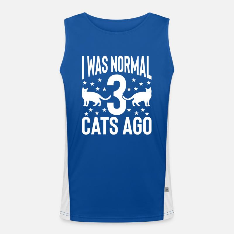 J’étais normal devant 3 chats Débardeur respirant contrasté Homme 