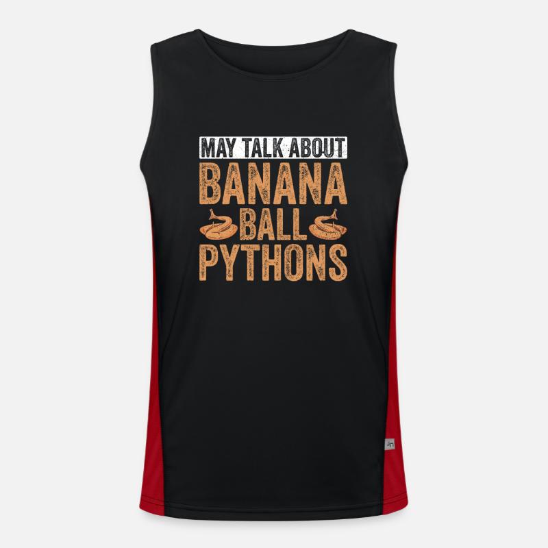 Banana Königspython Königspython Besitzer - Men's Functional Contrast Tank Top  - black/red