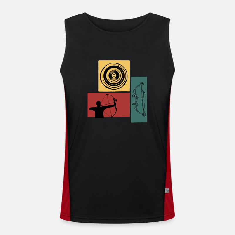 Archer target with bow Men's Functional Contrast Tank Top 