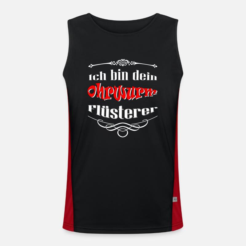 Ich bin dein Ohrwurm Flüsterer Funktionelles Kontrast-Tank Top für Männer 