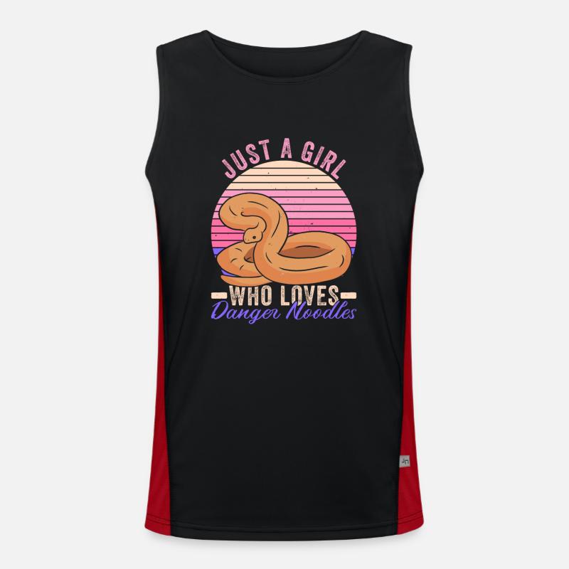 Königspython Danger Noodle - Men's Functional Contrast Tank Top  - black/red