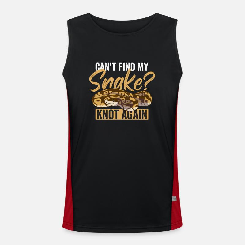 Königspython Ball Python - Men's Functional Contrast Tank Top  - black/red