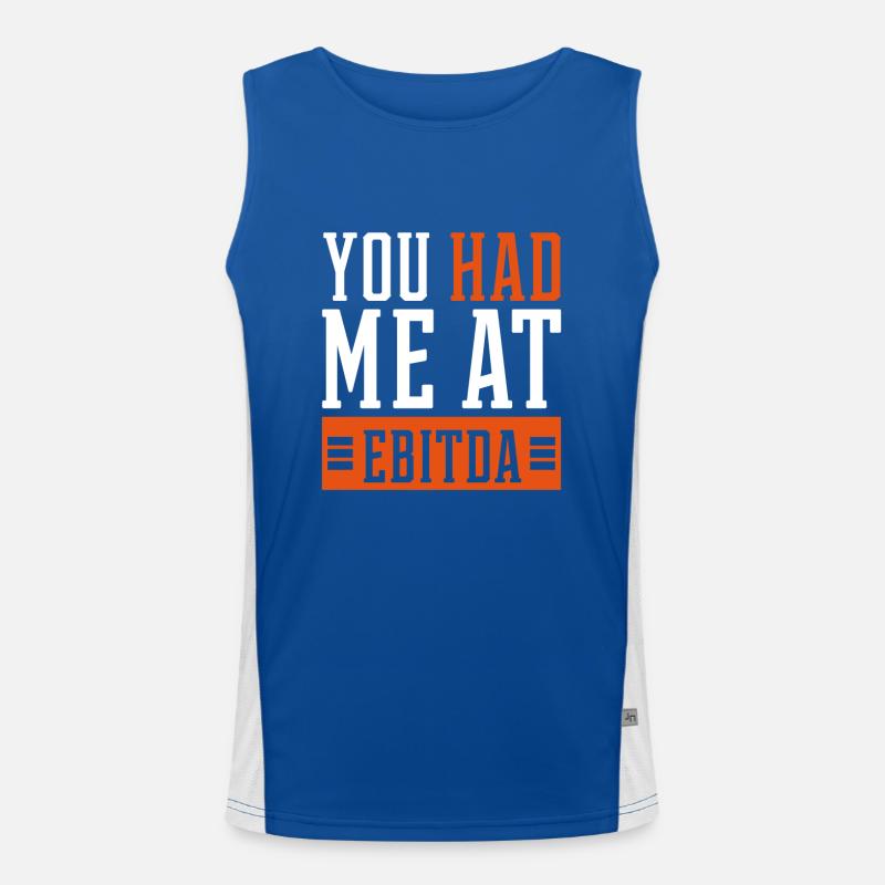 You Had Me at EBITDA - Accountant Funny Gift Men's Functional Contrast Tank Top 