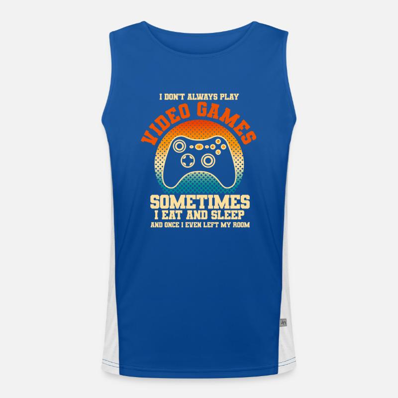 I Dont Always Play Video Games Funktionelles Kontrast-Tank Top für Männer 
